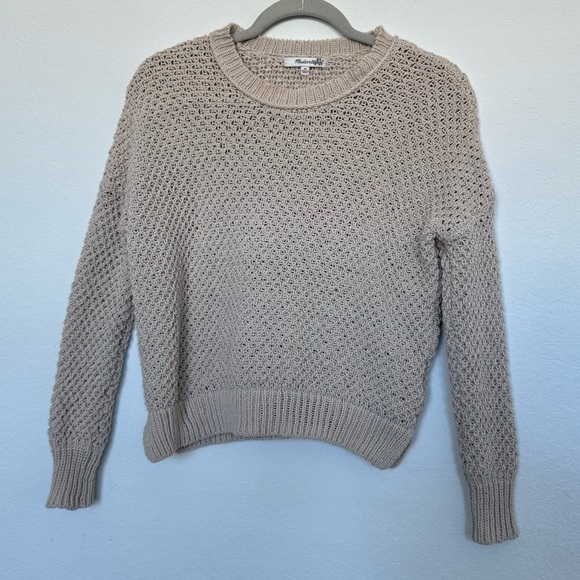 Sold 🤍Madewell French quarter pullover seed stitch sweater in oatmeal beige xs - Picture 7 of 10